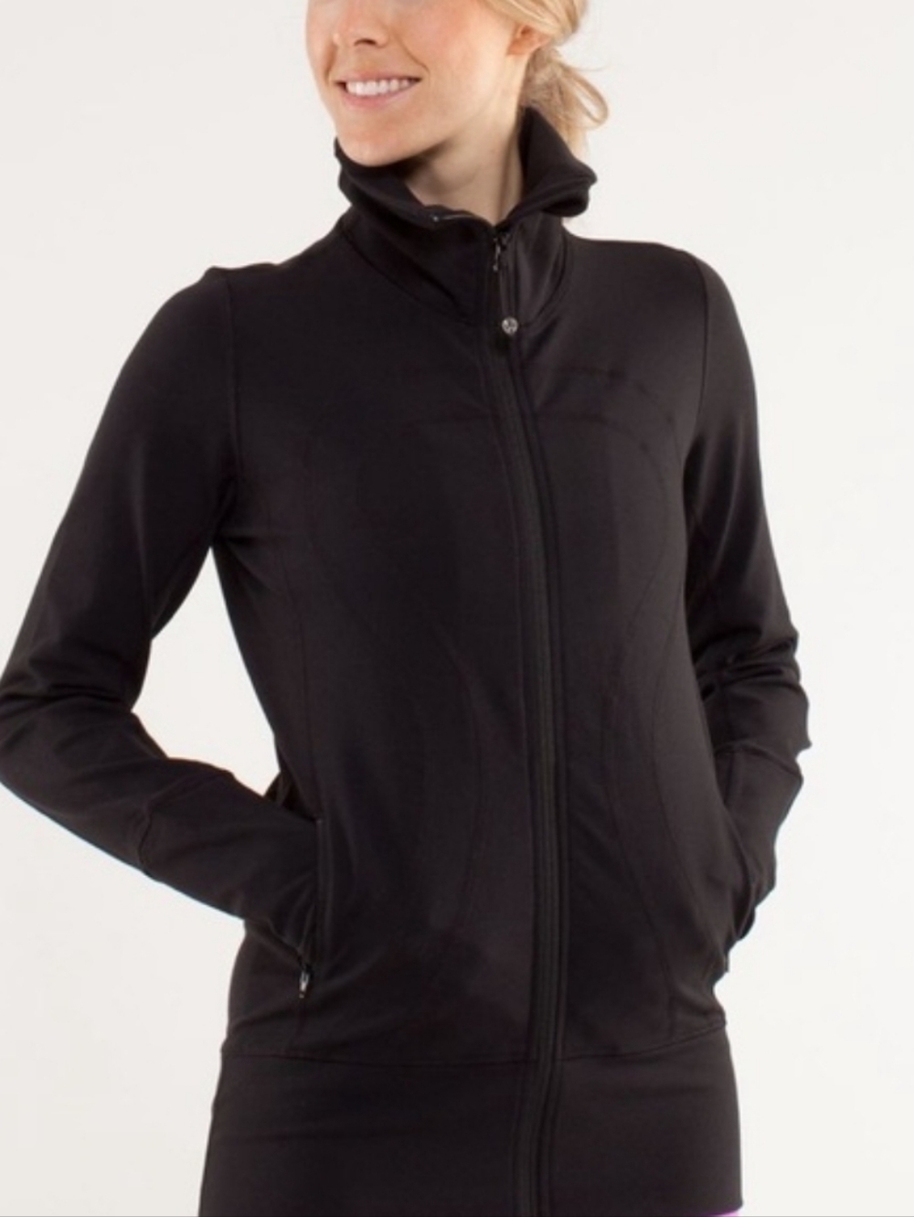 Lululemon In Stride Jacket Black Full Zip Performance Athletic Hoodie 4